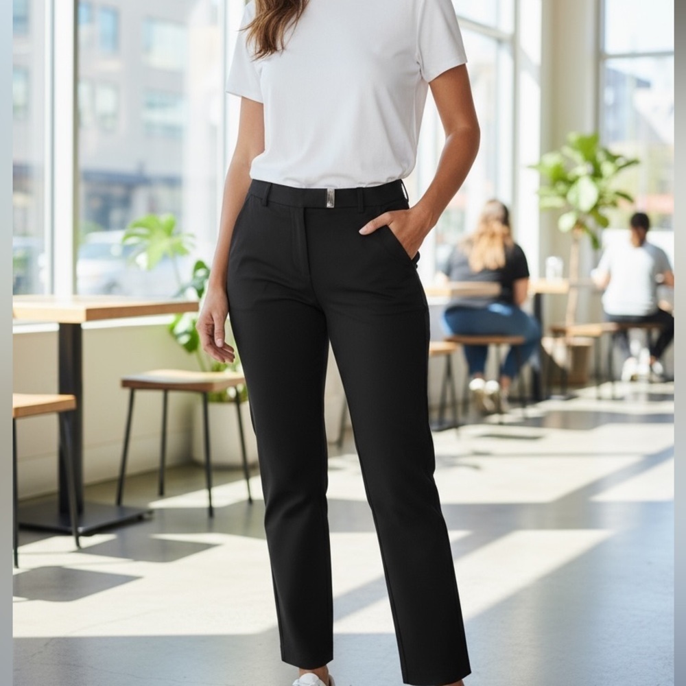 Chic Black Straight Leg Women's Pants